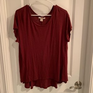 Maroon short sleeve shirt